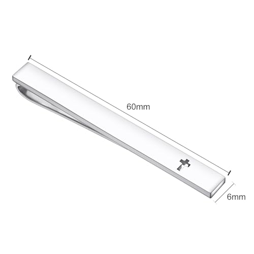 Unique Cross Tie Clips for Men Black Silver Gold Personalized Tie Clip Suitable for Regular Ties Classic And Minimalist Copper Tie Bar Box2