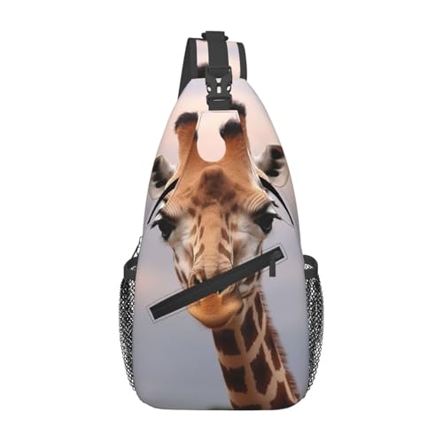 Bolso tipo Sling para Hombre y Mujer con diseño de jirafa miniatura 1