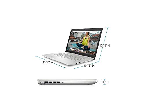 Image of HP Envy 17-inch Laptop, Intel Core i7-8550U Processor, NVIDIA GeForce MX150 4 GB, 12 GB RAM, 1 TB Hard Drive, Windows 10 Home (17-ae110nr, Silver)