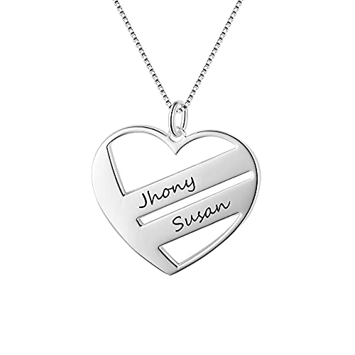 Collier cœur personnalisé avec 2 prénoms gravés pour célébrer votre amour
