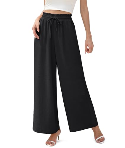 週末セール　ayakawasaki linen frill pants Hfyihgf Women Summer High Waisted Cotton Linen Pants Lace-Up