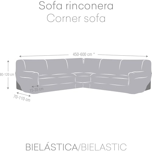 Housse de canapé d'angle protecteur élastique lin avec mousse de fixation