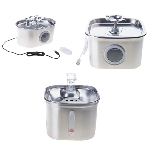 Fuente automática para beber gatos acero inox 2.6L miniatura 6