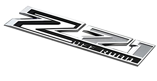 Image of 2pack New Big Z71 Off Road Emblems Side Decals 3D Badges Compatible with fits 2019-2025 Silverado Offroad Parts 84632695 (Chrome Black)