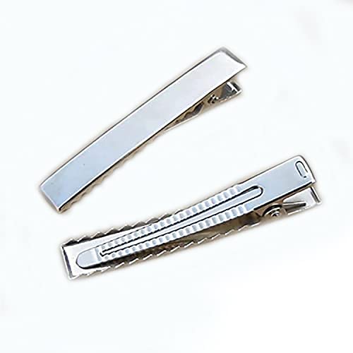 Arikj 200 Pcs Silver Metal Alligator Hair Clips Flat Top With Teeth Single Prong Metal Clips For Hairdressing Salon Crafts Projects Arts Diy Clips #TOP1