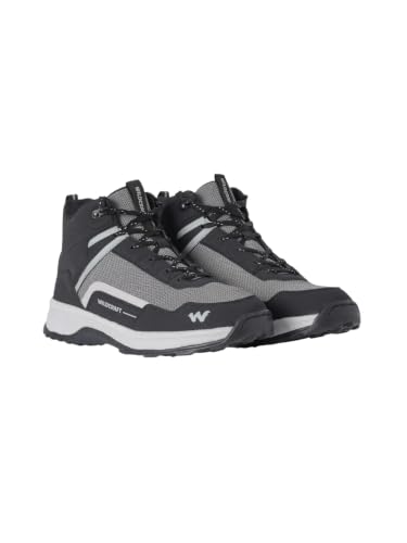 Image of Wildcraft Alpine MA Men's Trekking Shoes | Mid-Ankle Hiking Boots | Lightweight Outdoor & Trek Shoes | Anti-Slip Grip | Cushioned Comfort | Black & Grey-10