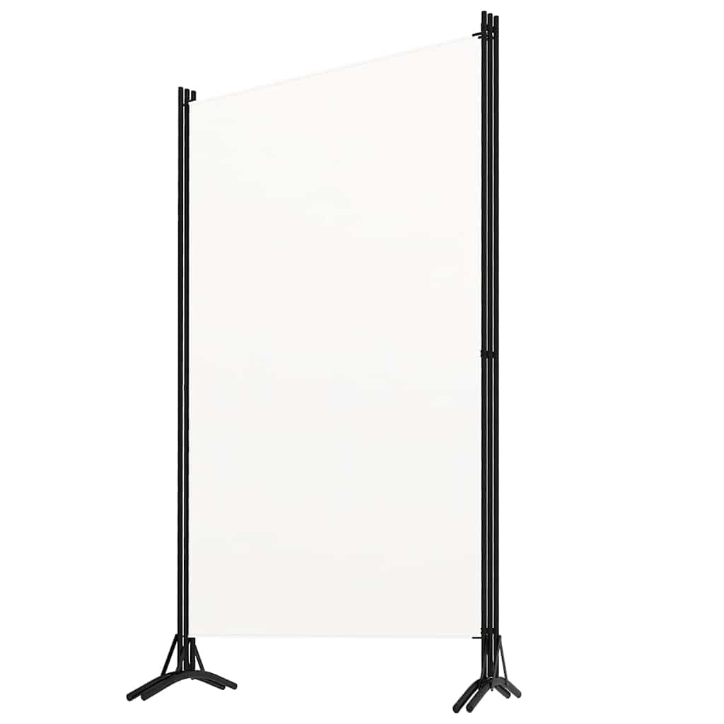 vidaXL Biombo de 3 Paneles, 260x180 cm, Tela de Poliéster y Marco de Hierro, Blanco, Pantalla de Privacidad Plegable, Separador Móvil, Dormitorio y Oficina, Decoración Hogar