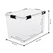 Iris Ohyama Luftdichte Kunststoff-Aufbewahrungsboxen mit Deckel, 70L, 2er-Set, Transparent, Hermetischer wasserdichter Verschluss, Robuste Schnappverschlüsse, Stapelbar, Staubschutz, BPA-frei, AT-LD