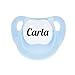 NANNUK - Chupete personalizado con nombre (Azul, 0-6 meses)