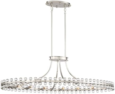 Crystorama Clover 12 Light Brushed Nickel Oval Chandelier