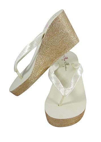 gold wedge flip flops