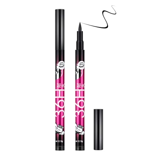 Flüssiger Eyeliner Wasserfest Schwarz - Schnell Trocknender Präzisions Liquid Stift - 36H Langlebig Hochpigmentiert für Perfektes Auftragen