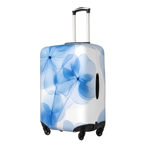 Blue Floral Elastic Travel Luggage Cover, Washable Spandex Suitcase Protector, Anti-Scratch Fits 18-32 Inch2