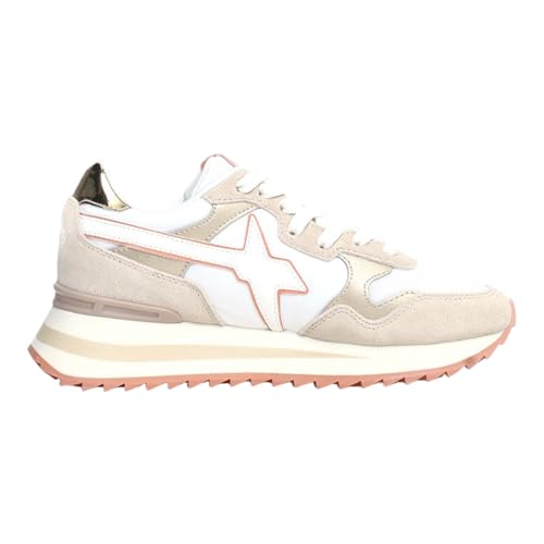W6Yz Yak-W Sneakers Donna Numero:38 Suede-Fabric-Metallic Beige/White