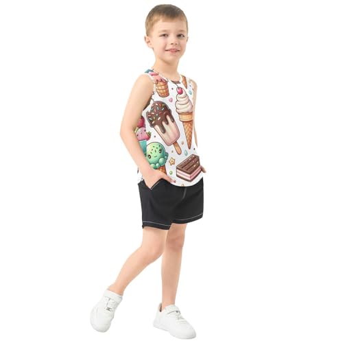 susiyo Summer Ice Cream Popsicle Boys Sleeveless Tank Top Girls Athletic T Shirt4