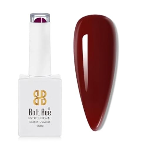 Image of Bolt Bee Regular Red Color Gel Nail Polish Soak Off UV Gel DIY at Home Manicure Salon Nail Art (61, 15ml)