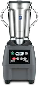 Waring Commercial CB15 Ultra Heavy Duty 3.75 HP Blender, Electric Touchpad Controls with Stainless Steel 1 Gallon Container, 120V, 5-15 Phase Plug,Black