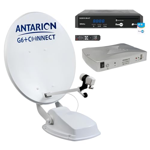 Pack ANTARION Parabole Satellite Automatique connecté 65cm + Positionneur + Sirius 3 Récepteur TV Satellite HD + Carte PC7