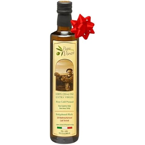 Papa Vince Polyphenol Rich Olive Oil Extra Virgin - Lab tested hydroxytyrosol, first cold pressed, harvest 2023/24, family-owned, unblended, delicate peppery finish, single estate, Sicily, Italy Cover