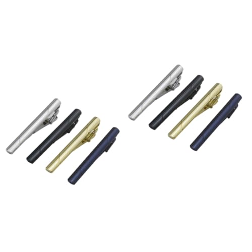 Clips de corbata metálicos de hombre pasadores brillantes elegantes para cuellos de camisa