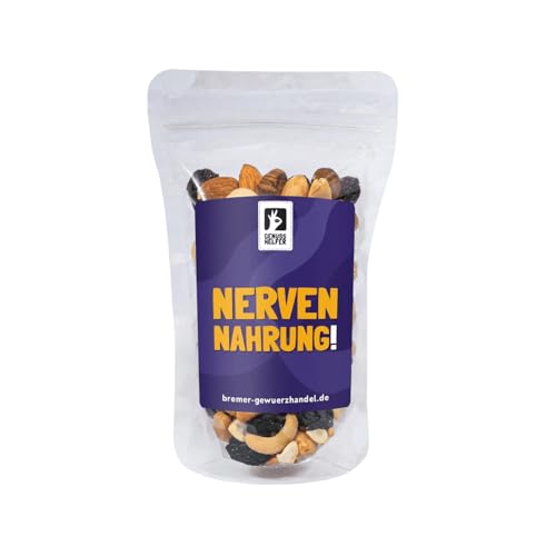 Bremer Gewürzhandel GeNUSSmischung Nervennahrung Nussmix Studentenfutter mit Spruch 175g