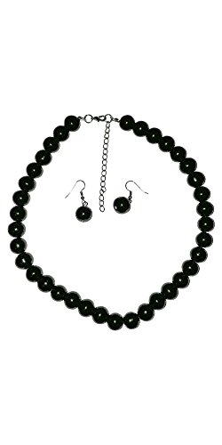 Large Faux Pearl Necklace and earring set (Black) By Millennium Design a US based company!