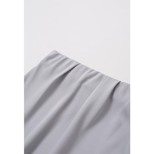 CHICWISH Women Satin Midi Skirt High Waist A Line Flared Solid Skirts Summer Elegant Party Flowy Long Skirts4