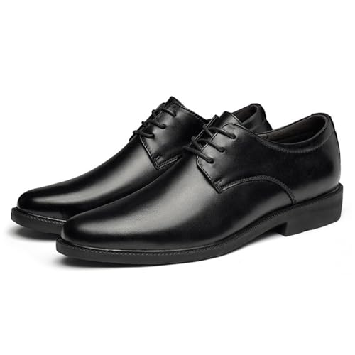 Modern Invisible Height Lace Up Formal Dress Shoes Dress Oxford for Men Round Toe Vegan Leather Solid Color New Increasing Elevator Shoes Rubber Sole Low Top Anti-Slip Block Heel Classic2