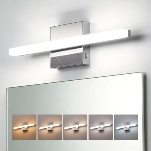 Image of Combuh Bathroom Light Fixtures Over Mirror Modern Vanity Wall Sconce Chrome