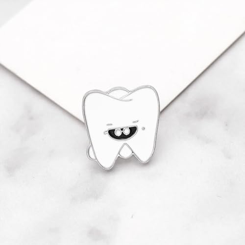 Image of Dental Pins Dental Shape Brooch Cute Cartoon Enamel Tooth Badge Tooth Pin Women Men Personality Style Doctor Dentist Uniform Brooch Pin Gift
