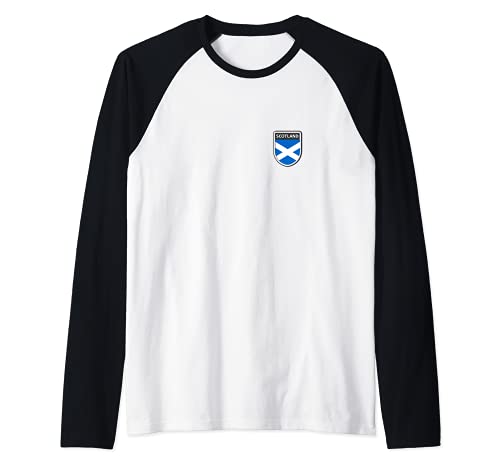 Flag Scotland Raglan Baseball Tee, Black