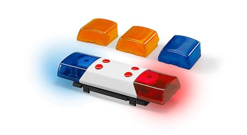 bruder 02802 - Acessórios módulo de luz e som com 4 funções, pilhas, adaptador - 1:16 ruído do motor, sereia de polícia, bombeiros, camião, guindaste, recolha de lixo, limpa-neves