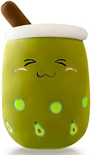 GRTLPOK Kawaii Boba Plush Pillow 35CM Soft Stuffed Toys Cartoon Cushion Super Soft Sleeping Hugging Pillow Birthday Gifts for Girls