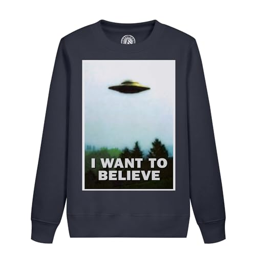 Sweatshirt enfant alien I Want to Believe pull ovni noir en coton