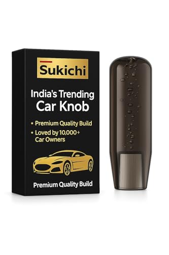 Image of Sukichi Car Gear Knob Stylish 15 cm | Universal Car Gear Shift Knob | Auto Transmission Stick Shifter | Car Interior Accessory | Anti Slip Gear Shift Knob | (Long Bubble, Black)