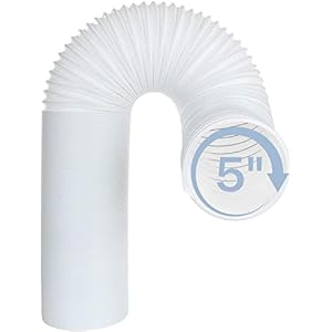 Portable Air Conditioner Universal Exhaust Hose 5 Inch Diameter 59″ Long Clockwise Thread Room Airconditioner AC Vent Replacement Tube