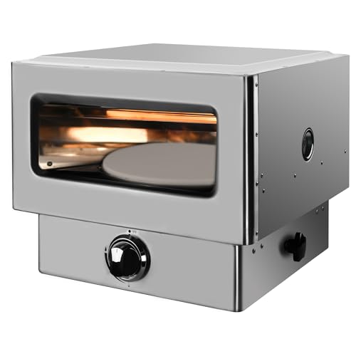 Rixordd 12" Portable Propane Gas Pizza Oven - High-Heat Outdoor