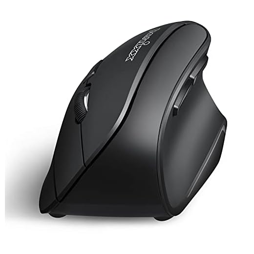 Perixx PERIMICE-804 Bluetooth Vertical Mouse, Bluetooth Connection for Windows and Android System, Works Without USB Receiver, Black