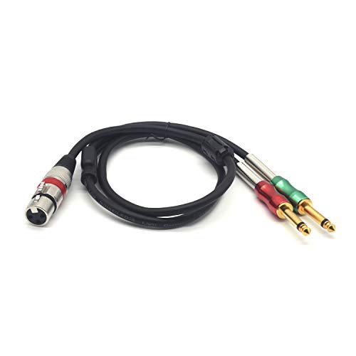 Siyear- 3.3Ft Xlr Female 3Pin To 6.35Mm 1/4 Inch Mono Male Audio Y Splitter Cable, Dual 6.35Mm 1/4" Male To Xlr Female Stereo Microphone Audio Converter Adapter Cable(1M) #TOP1
