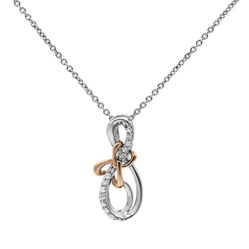 1/10 CT Diamond Infinity Pendant Necklace In Rose Gold Over Sterling Silver by Triss Jewelry