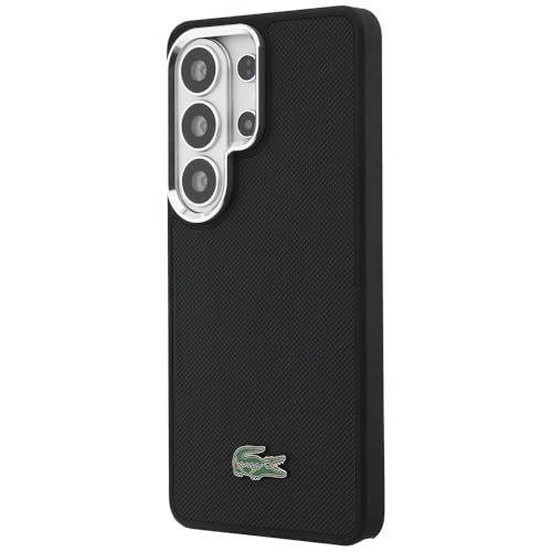 Image of CG MOBILE Lacoste [Official Licensed], Protective Case Designed for Galaxy S26 Ultra (2026) | Magnetic System Full Wrap Petit Pique PVC Hard Case - Black