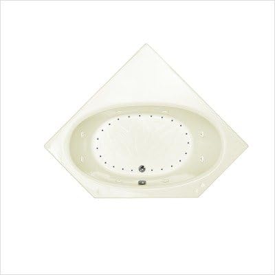 St. Barts 60 x 60 x 23" Corner Air and Whirlpool Jetted Bathtub Color/Trim / Tile Flange / Pump: Bone / Brushed Nickel / No / Left