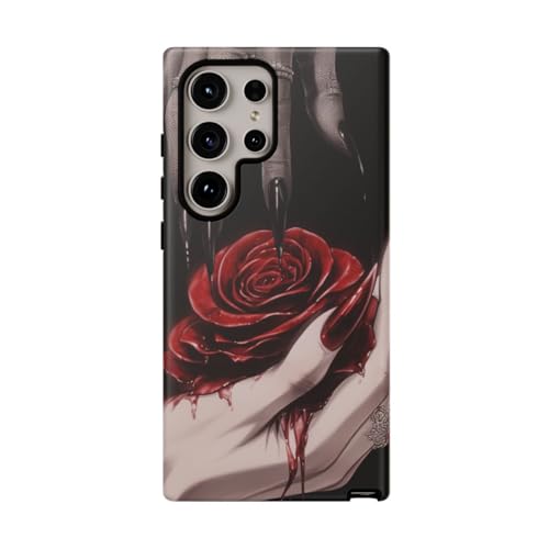 Coque Samsung S24 Ultra gothique rose rouge cadeau idéal mat