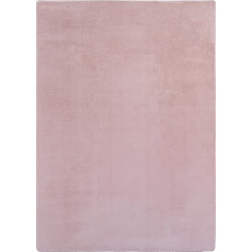 SIMPEX Runder Teppich Rosa 160 cm Kurzflor Teppich Waschbar, rund, weich & rutschfest, modern einfarbiges Design für Wohnzimmer, Küche Schlafzimmer, & Kinderzimmer