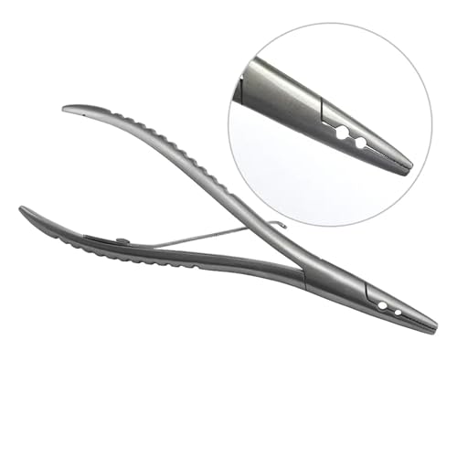 Pince d'extension de cheveux en acier inoxydable argenté de 7 pouces