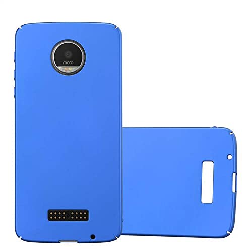Cadorabo Funda para Motorola Moto Z en Metal Azul - Cubierta Protección de Plástico Duro Super Delgada e Inflexible con Antichoque - Case Cover Carcasa Protectora Ligera