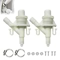 2 Pack 385311641 RV Toilet Water Valve Kit Replacement for Dometic 300 301 310 320 and Sealand Toilets,RV Toilet Replacement Parts for Dometic Water Valve Kit,Includes Hose Clamp and Fasteners