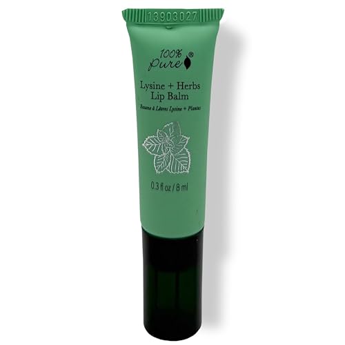 100% PURE Lysine + Herbs Healing Lip Balm Natural Soothing Nourishment for Sore Cracked Chapped or Irritated Lips - Natural Dry Lip Hydration Therapy for Women & Men