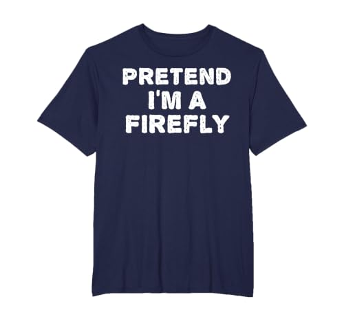 Pretend I'm A Firefly Funny Halloween DIY Costume T-Shirt, Men's Big and Tall, Navy Blue, 6X Tall