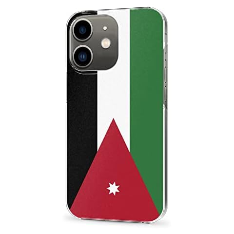 Sauyet Suitable for iPhone 12 mobile phone case, PC material, mobile phone case with Jordan flag pattern Clear Cover